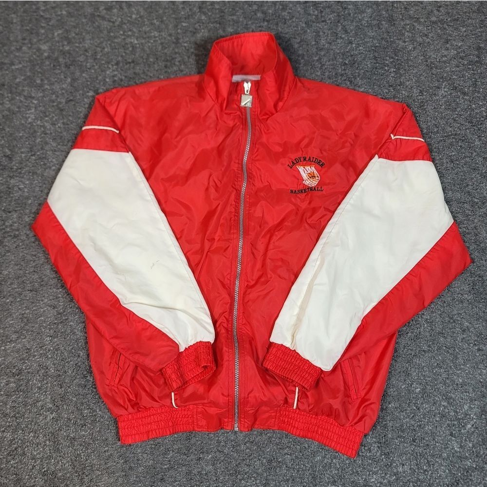 Pro Celebrity Vintage 90s Ladyraider Basketball Warm Up Jacket M Red White Korea